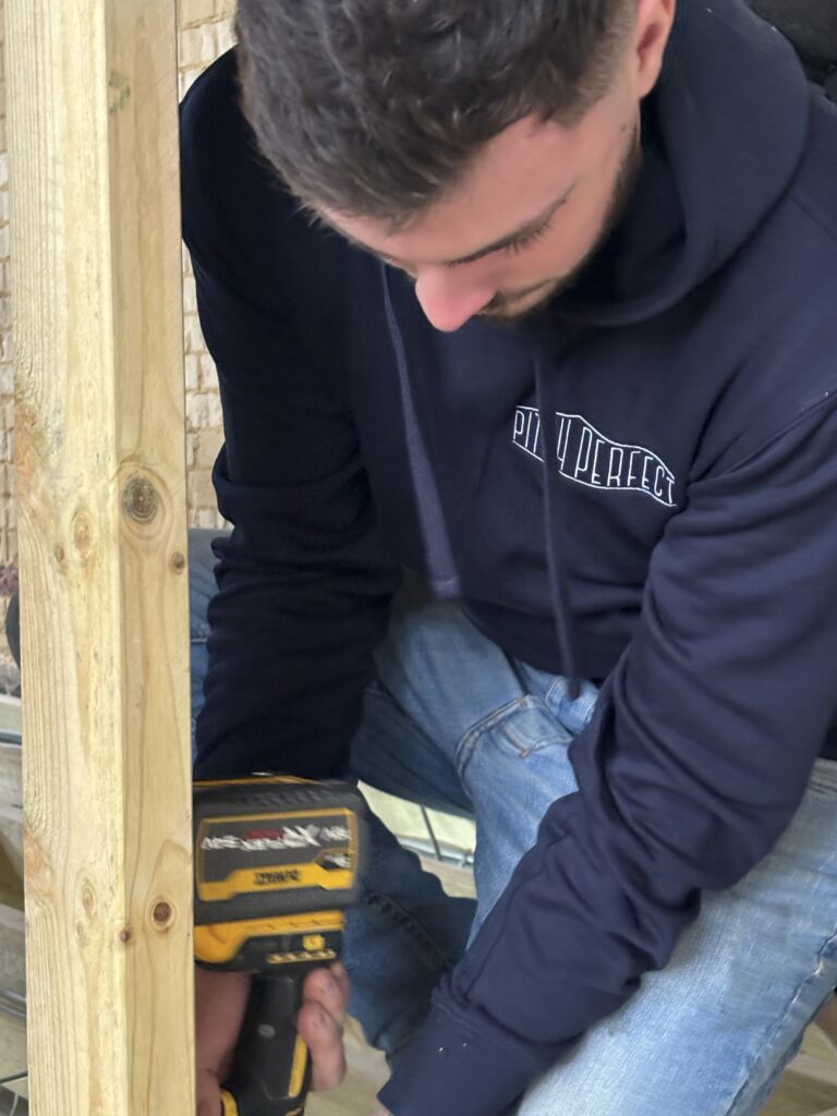 cutting timber